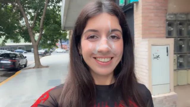 Facial and Cum-Covered Public Walk